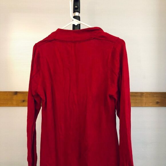 SANDWICH_ Wool Blend‎ Funky Long Dark Red Cardigan / Sz XL - Picture 4 of 7